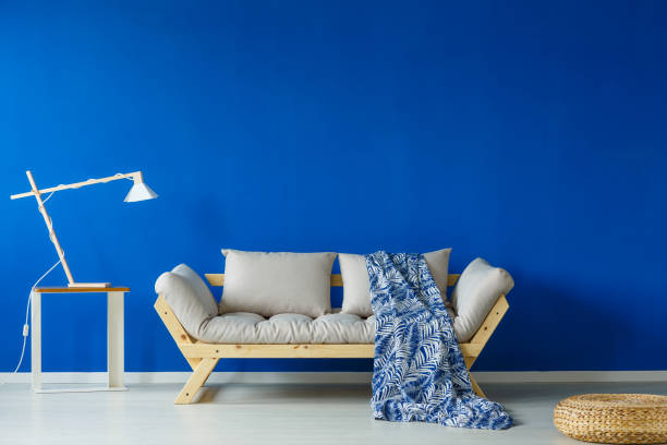 istock Minimalist day room with lamp 836458186