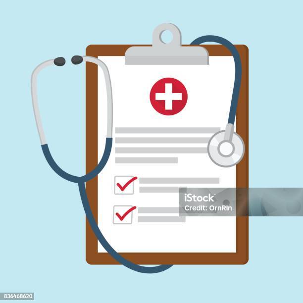 Medical Clipboard With Stethoscope Stock Illustration - Download Image Now - Medical Exam, Healthcare And Medicine, Doctor