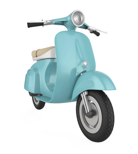 istock Blue Vintage Retro Scooter Isolated 836469532