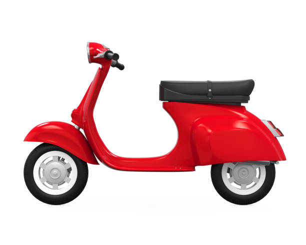 istock Red Vintage Retro Scooter Isolated 836470080