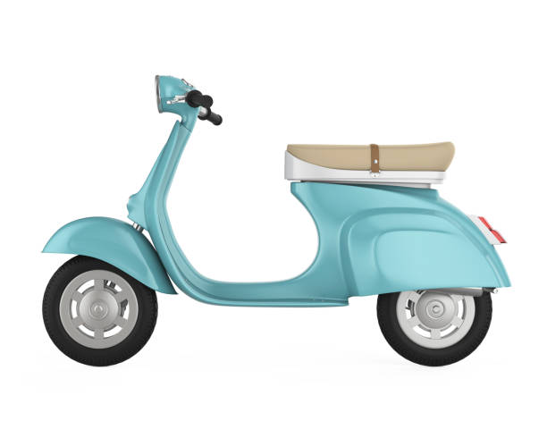 istock Blue Vintage Retro Scooter Isolated 836470192