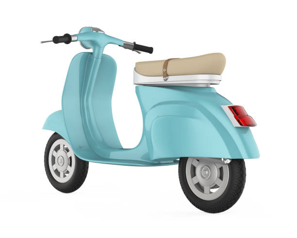 istock Blue Vintage Retro Scooter Isolated 836470598