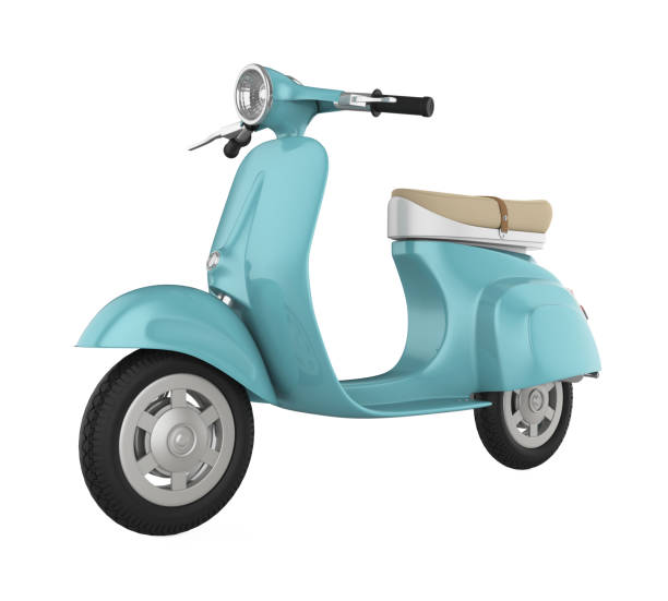 istock Blue Vintage Retro Scooter Isolated 836470778