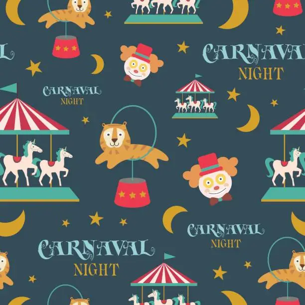 Vector illustration of Seamless pattern with circus theme