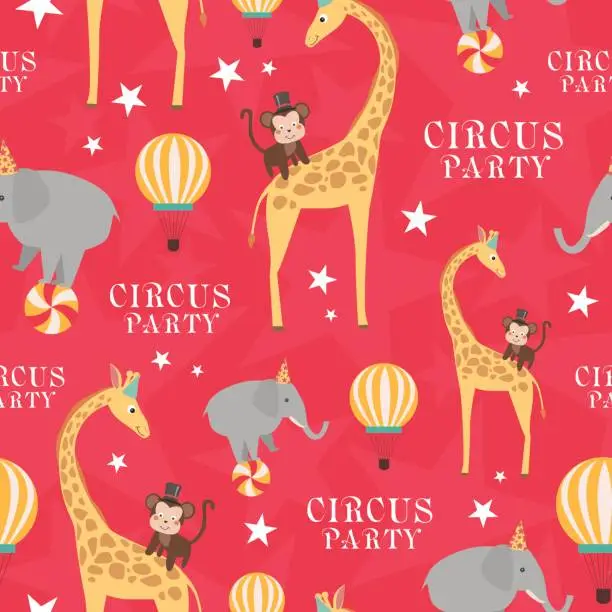 Vector illustration of Seamless pattern with circus theme
