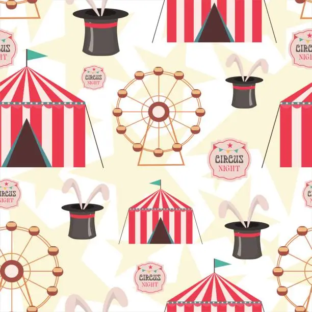 Vector illustration of Seamless pattern with circus theme