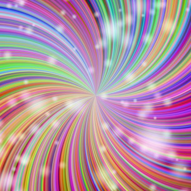 istock Elegant stars twirl ball in rainbow colors. Illustration. Bright abstract background 836477728