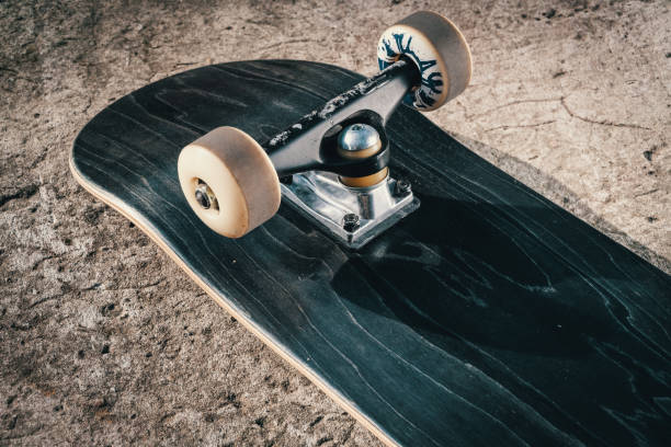 istock Skateboard on concrete floor in skatepark 836478496