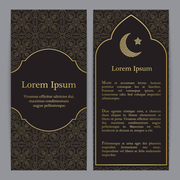 Vector banners in black and gold colors. vector art illustration