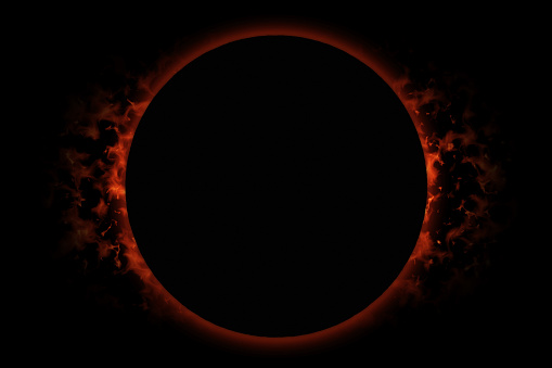 Computer generated moon eclipse of the sun