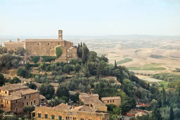 view of montalcino, , tuscany, italy