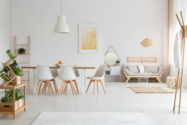 istock Dining room and living room in loft 836494312