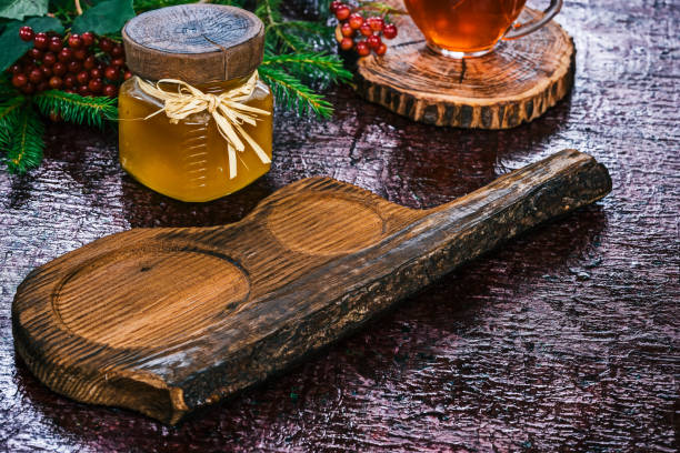 istock Wooden serving board with christmas theme 836496874