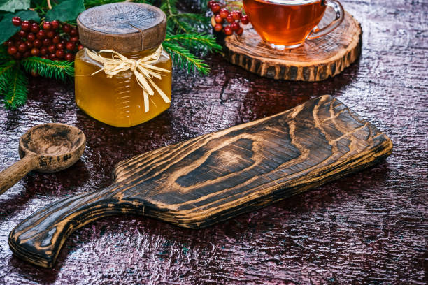Wooden serving board with christmas theme