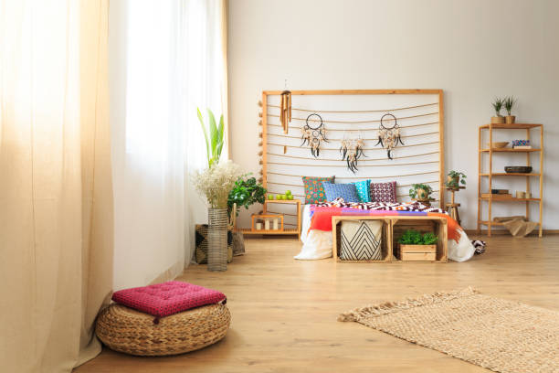 istock Bedroom with ethnic bed decoration 836497782