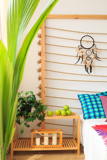 istock Bed shelf in ethnic bedroom 836498046