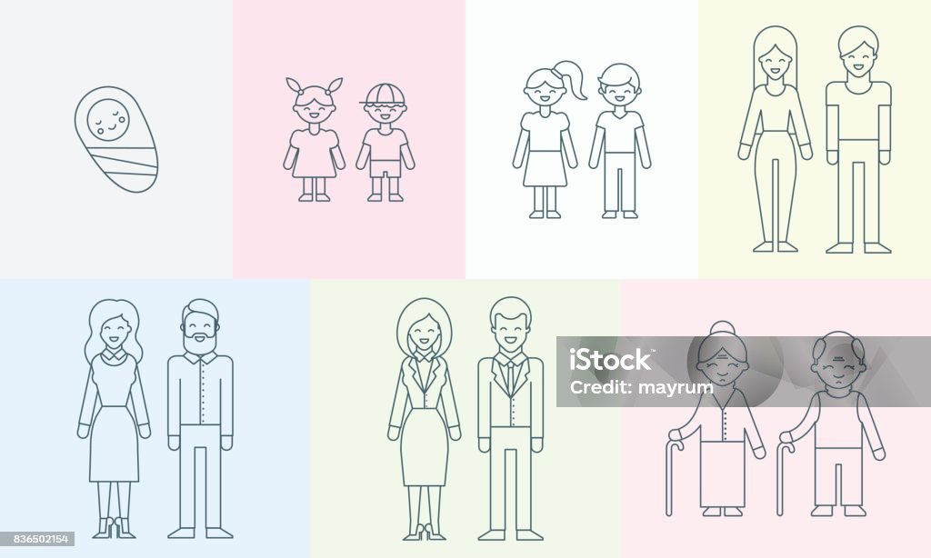 People of different ages vector illustration for infographic Child stock vector