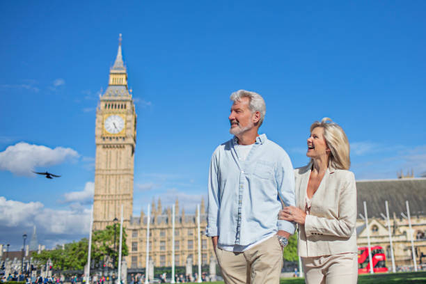 istock Smiling woman and man visiting London 836505126