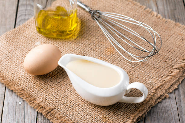 istock Homamade Mayonnaise with egg and oil in bottle 836507272