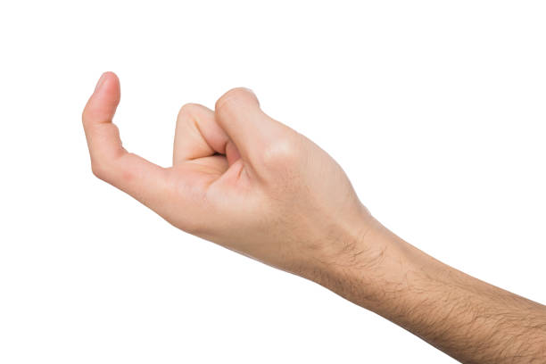istock Male hand beckoning isolated on white 836514204