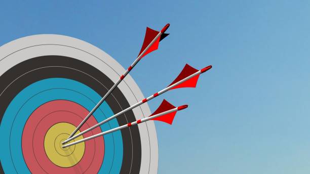 istock Target with arrows - Target with three bow arrows in the middle of the target 836515670