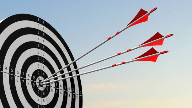 istock Target with arrows - Target with three bow arrows in the middle of the target 836515772