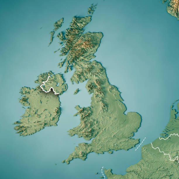 istock United Kingdom Country 3D Render Topographic Map Border 836515778