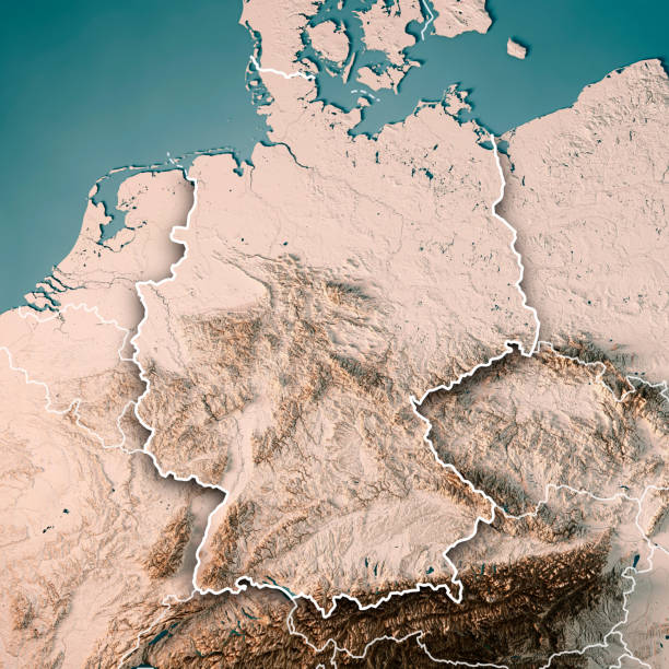 istock Germany Country 3D Render Topographic Map Neutral Border 836518130