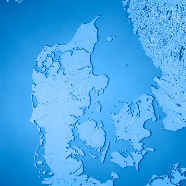 istock Denmark Country 3D Render Topographic Map Blue 836518798