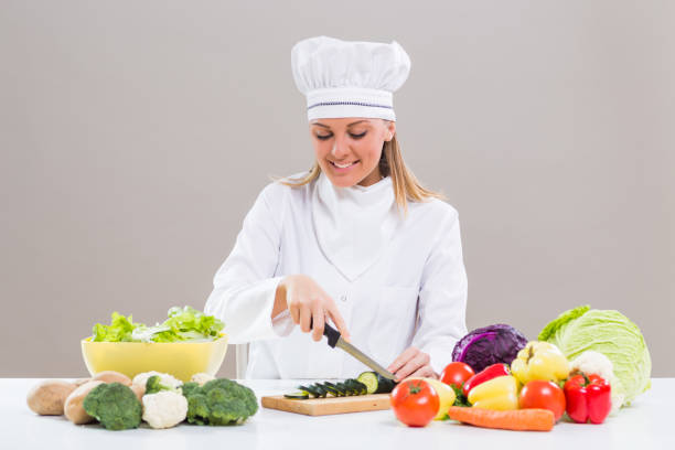 istock Female chef making healthy meal 836519176