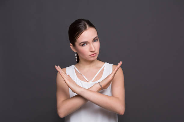 istock Woman making stop sign with crossed hands 836523000