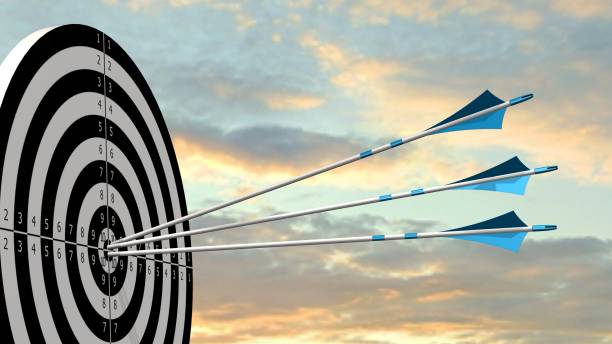 istock Target with arrows - Target with three bow arrows in the middle of the target 836523900