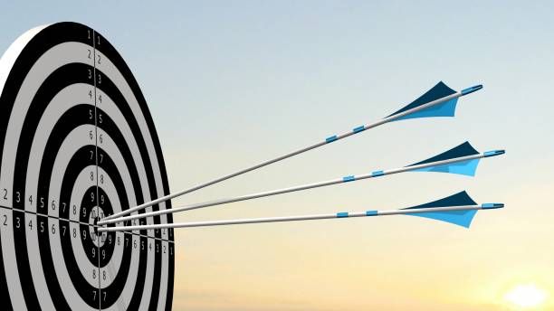 istock Target with arrows - Target with three bow arrows in the middle of the target 836523980