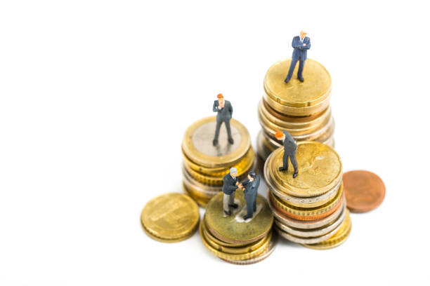 istock Finance team ,stack of money businessman model standing 836526522