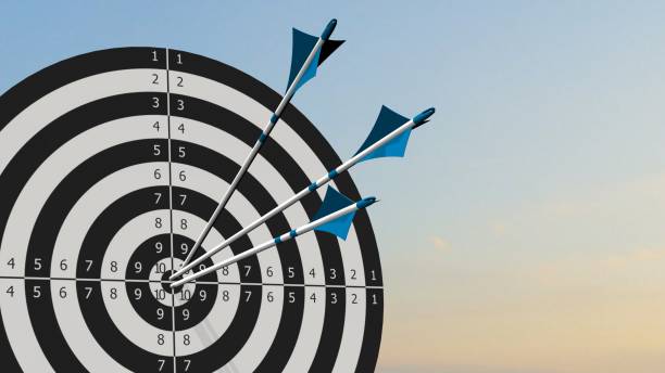 istock Target with arrows - Target with three bow arrows in the middle of the target 836527072