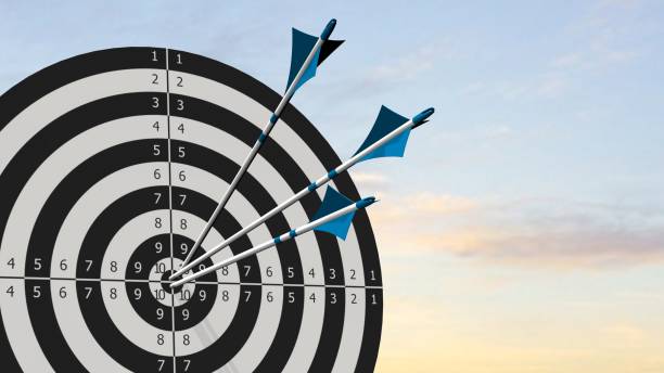 istock Target with arrows - Target with three bow arrows in the middle of the target 836527168