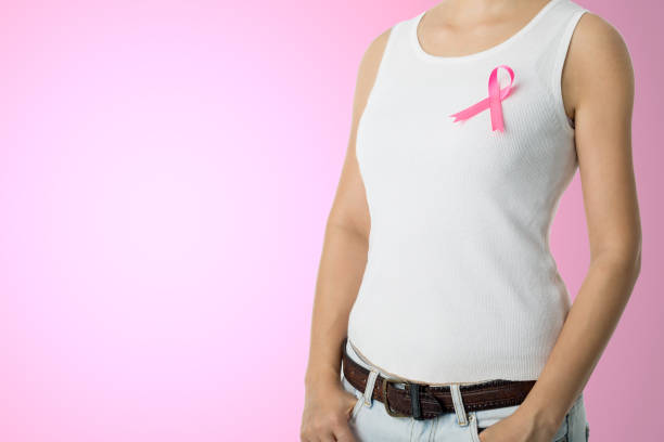 istock Pink Breast cancer awareness ribbon sticked 836527218