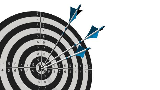 istock Target with arrows - Target with three bow arrows in the middle of the target isolated on white 836527278