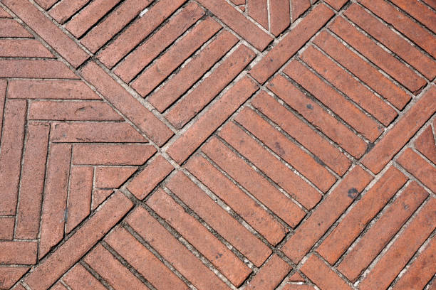 istock Brick pavement tile, top view. Urban texture as background. 836527502