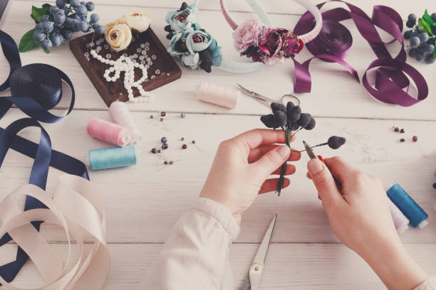 istock Master making handmade jewelry, woman pov 836528270