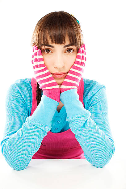 colorful portrait of young woman  - 11193 - fotografias e filmes do acervo