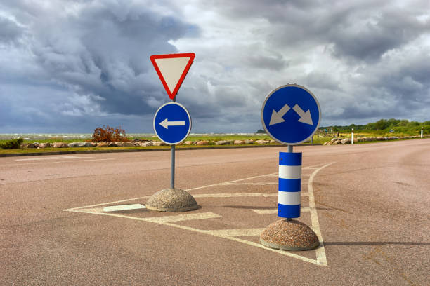 istock Road signs on the highway in a storm 836534850