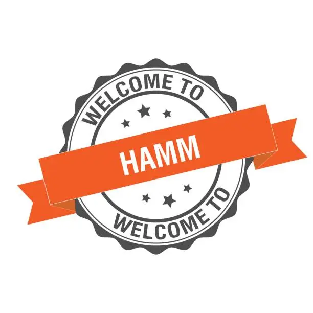 Vector illustration of Welcome to Hamm stamp illustration