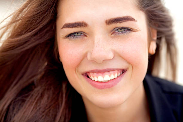 Beautiful young girl portrait stock photo