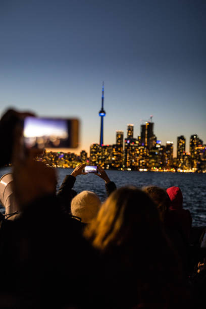 istock Toronto financial district cityscape illuminated at night 836544582