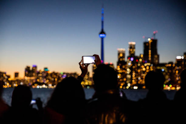 istock Toronto financial district cityscape illuminated at night 836544586