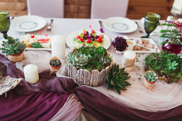 istock Beautiful flowers on wedding decoration wedding table 836544746