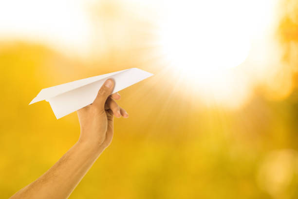 istock Paper airplane freedom for think and creative 836549256
