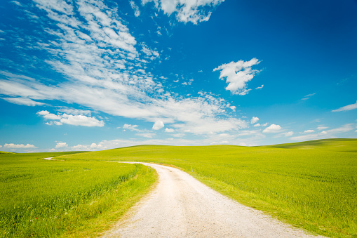 Val d'Orcia landscape in Tuscany region . Italy, Europe