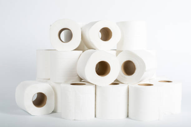 istock toilet paper roll with white background. 836555140